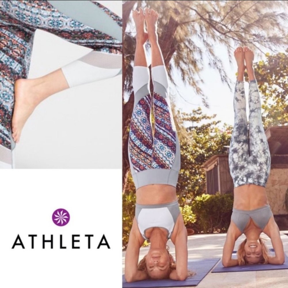 Athleta Nomad Salutation Mesh Capri Leggings